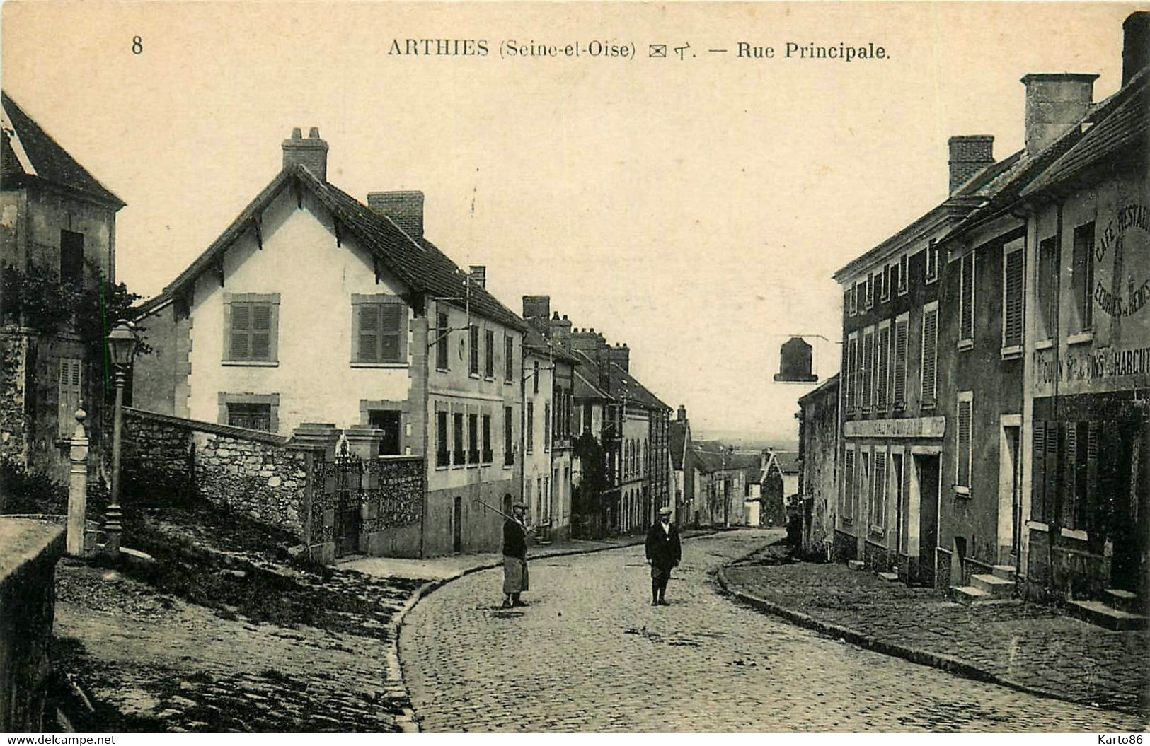 Arthies * La Rue Principale Du Village * Café Restaurant - Arthies