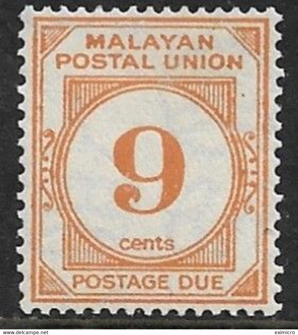 MALAYA - MALAYAN POSTAL UNION 1945 9c POSTAGE DUE SG D11 LIGHTLY MOUNTED MINT Cat £42 - Malayan Postal Union