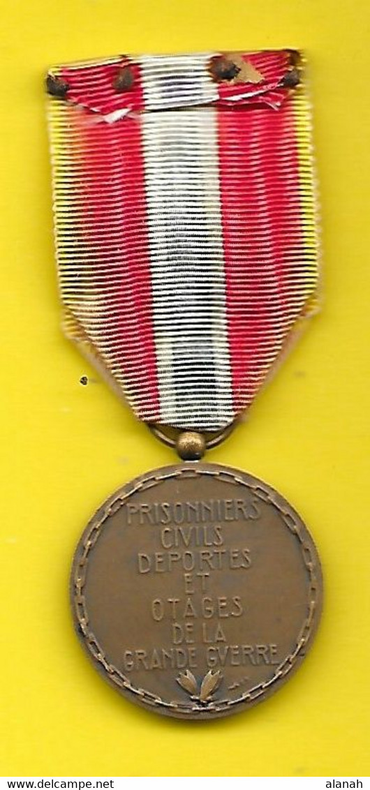 Médaille PRISONNIERS CIVILS DEPORTES ET OTAGES DE LA GRANDE GUERRE - Francia