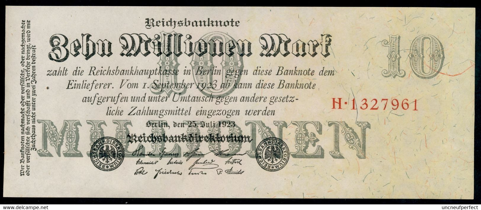 P96 Ro95 DEU-107  10 Million Mark 1923 UNC / NEUF - 10 Mio. Mark