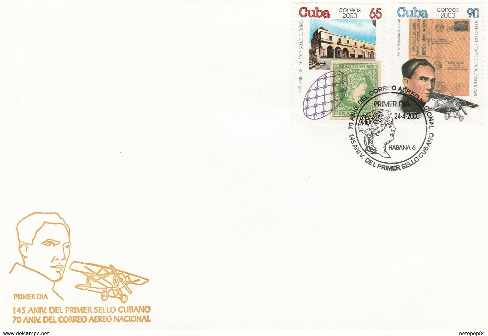 Cuba 2000 70 Anniversary Of Air Mail In Cuba - Covers & Documents