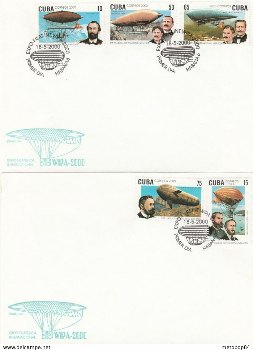 Cuba 2000 Zeppelins 3 FDC's - Lettres & Documents