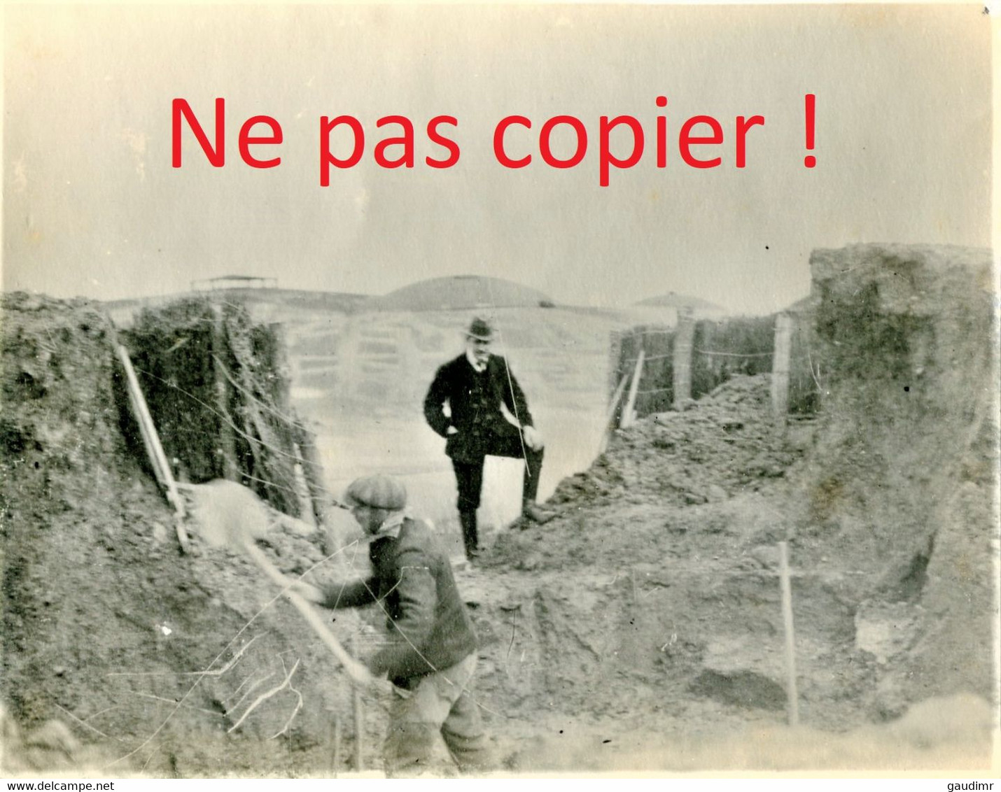 CARTE PHOTO ALLEMANDE - TRAVAUX SUR LE FORT DE LONCIN A ANS PRES DE LIEGE - LUTTICH BELGIQUE - GUERRE 1914 1918 - 1914-18