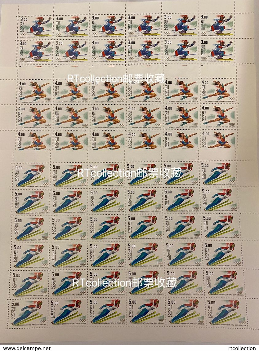 Russia 2002 Sheet Winter Olympic Games Salt Lake City Mountain Skiing Figure Skating Ski Jumping Sports Stamps Mi 956-8 - Winter 2002: Salt Lake City - Paralympics