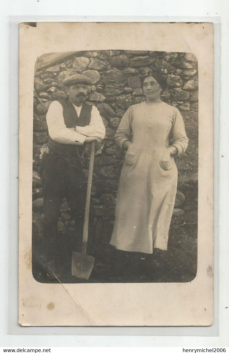 64 St Saint étienne De Baigorry Couple Jardinier Nommé Carte Photo De Mars 1914 - Saint Etienne De Baigorry