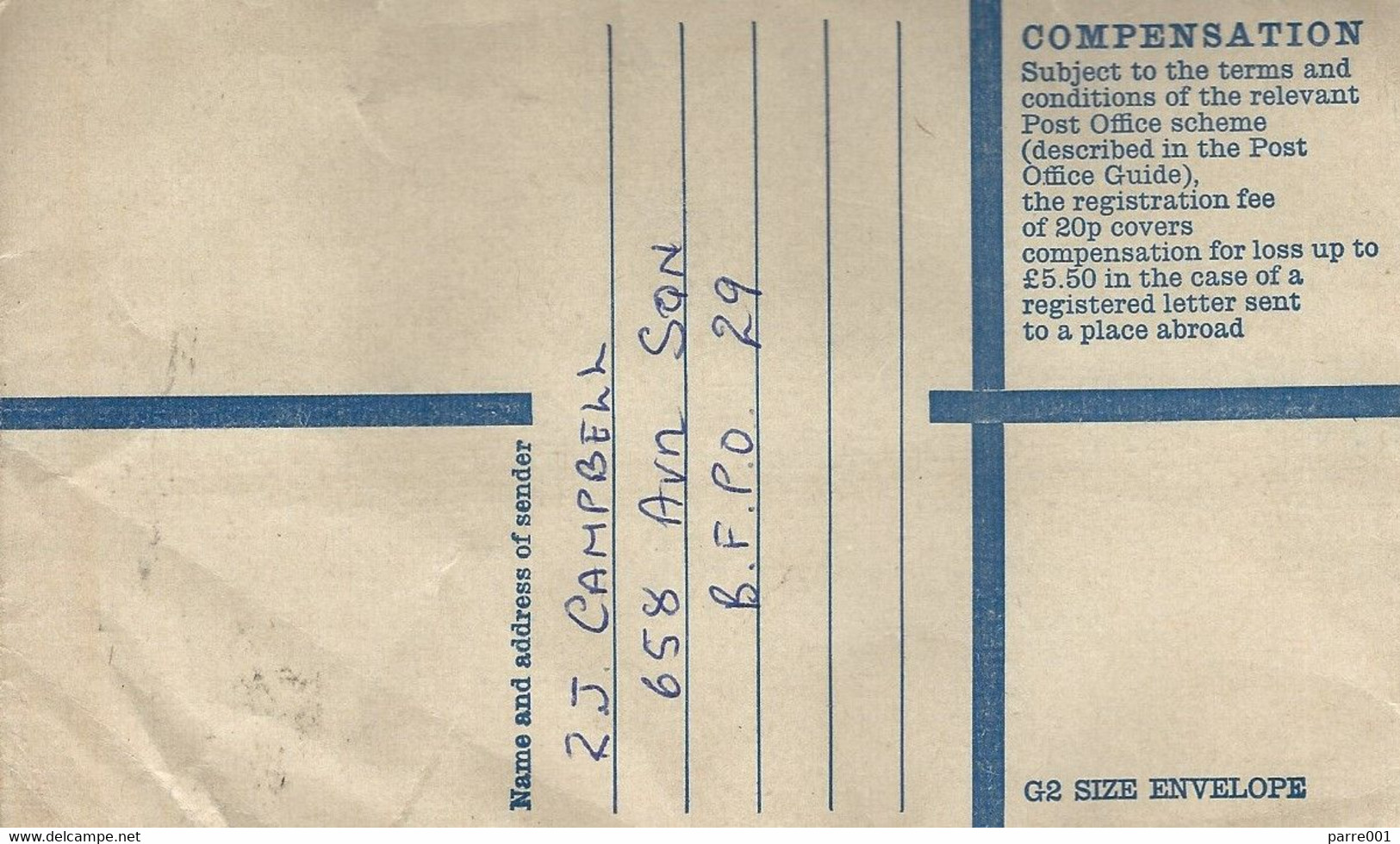 Germany Deutschland 1973 FPO 594 BFPO 29 Minden 658 RAF Squadron Registered Cover - Otros & Sin Clasificación