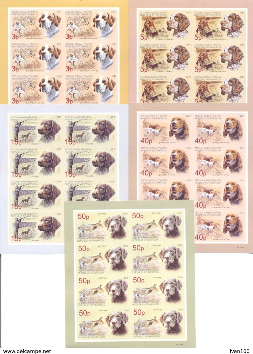 2019. Russia, Abkhazia,  Dogs Of Abkhazia, 5 Sheetlets Perforated, Mint/** - Unused Stamps