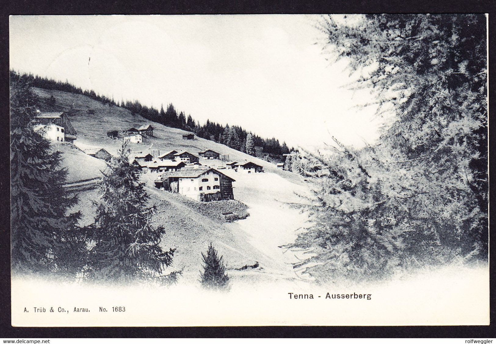 1908 Gelaufene AK Aus Tenna (Ausserberg) Nach Baden. - Tenna