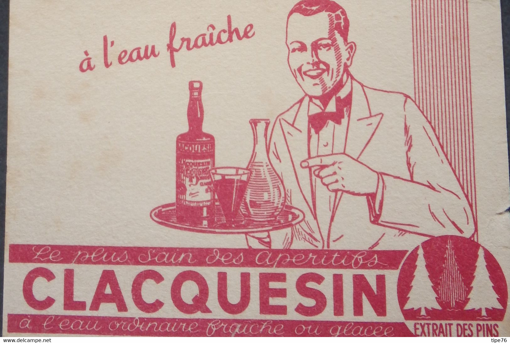 Buvard Clacquesin à L'eau Fraiche  Le Plus Sain Des Apéritifs Extrait Des Pins - Liqueur & Bière