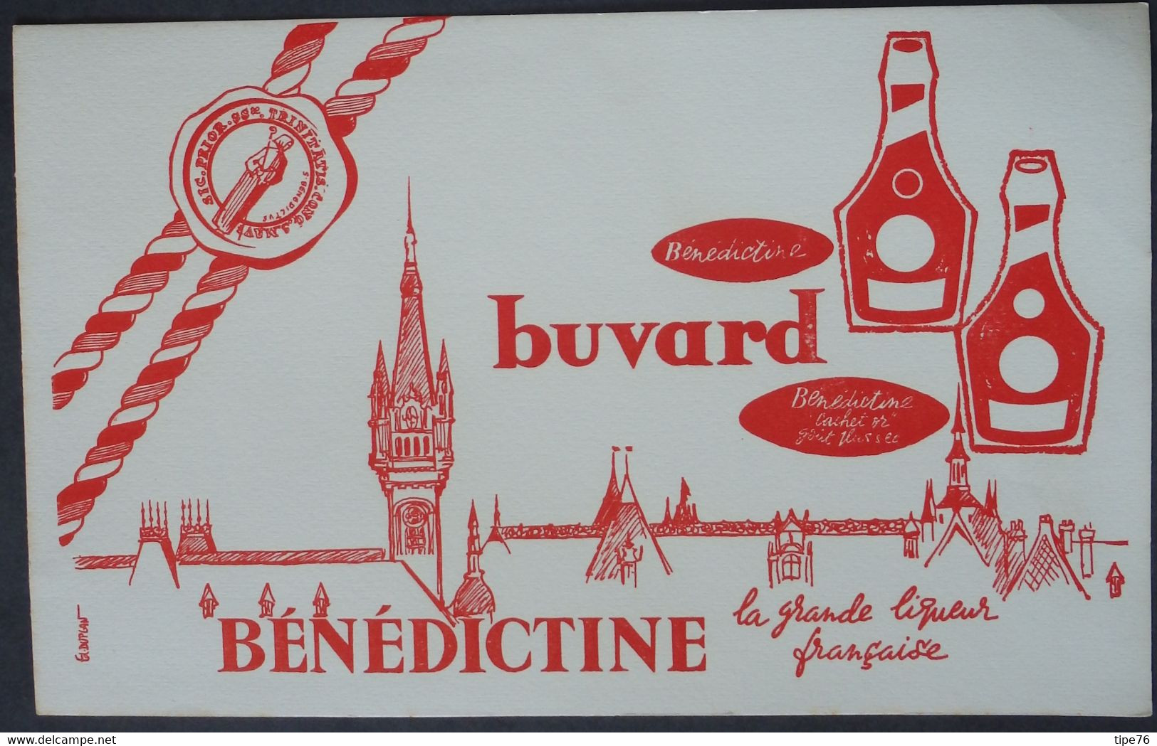 Buvard Bénédictine La Grande Liqueur Française - Drank & Bier