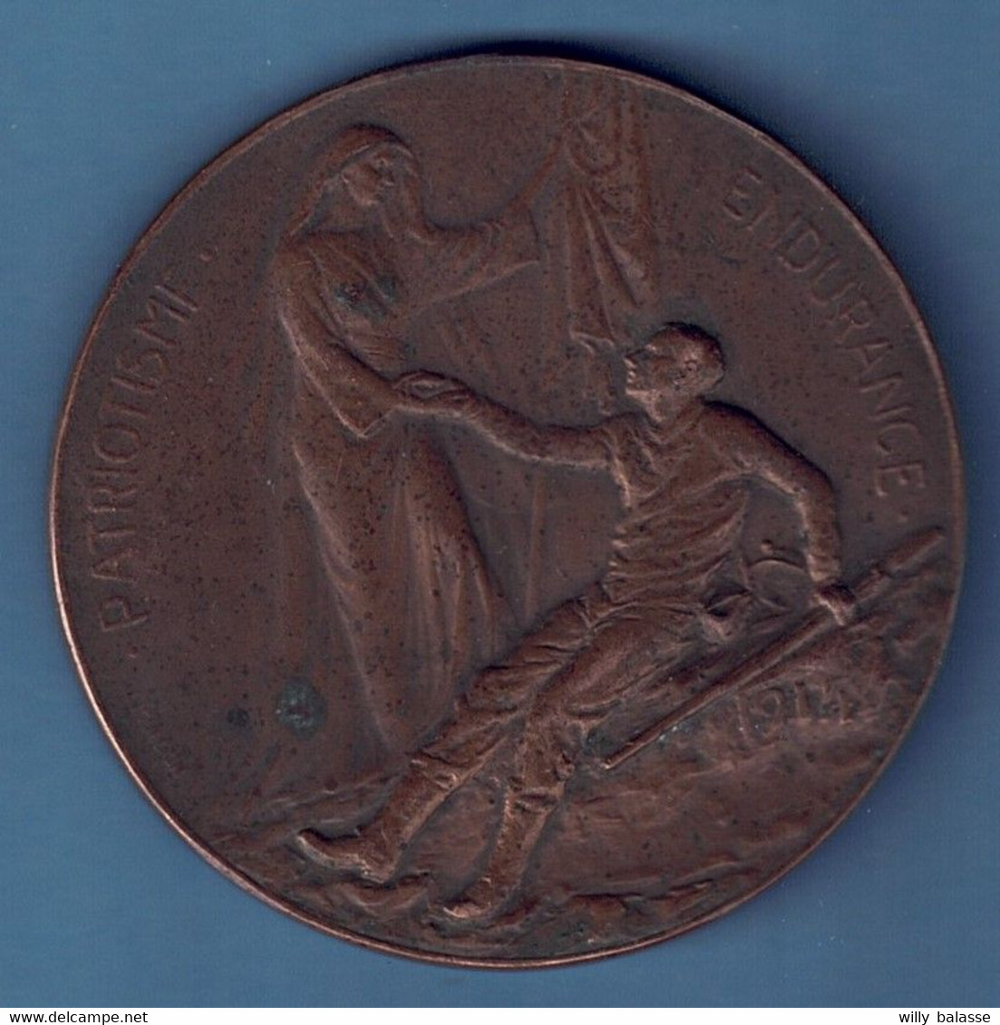 Médaille Cardinal Mercier Hommage National Patriotisme Et Endurance 1914 - Professionals / Firms