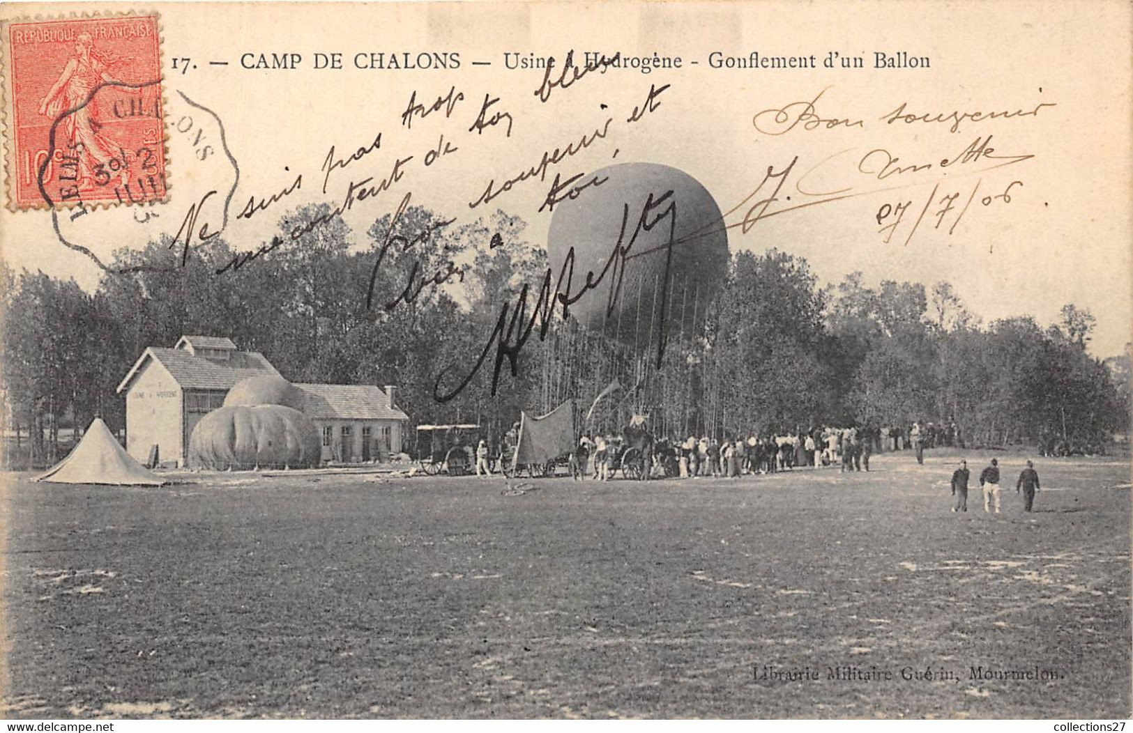 51-CAMP DE CHALONS- USINE HYDROGÉNE- GONFLEMENT D'UN BALLON - Camp De Châlons - Mourmelon