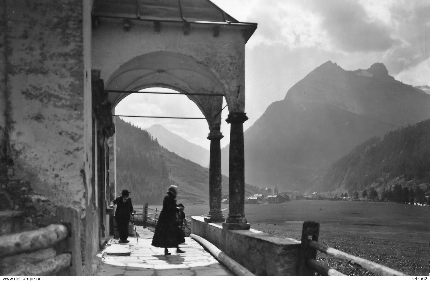 SAAS - GRUND → Kapelle Horlauenen Mit Touristen Anno 1942 - Saas-Grund