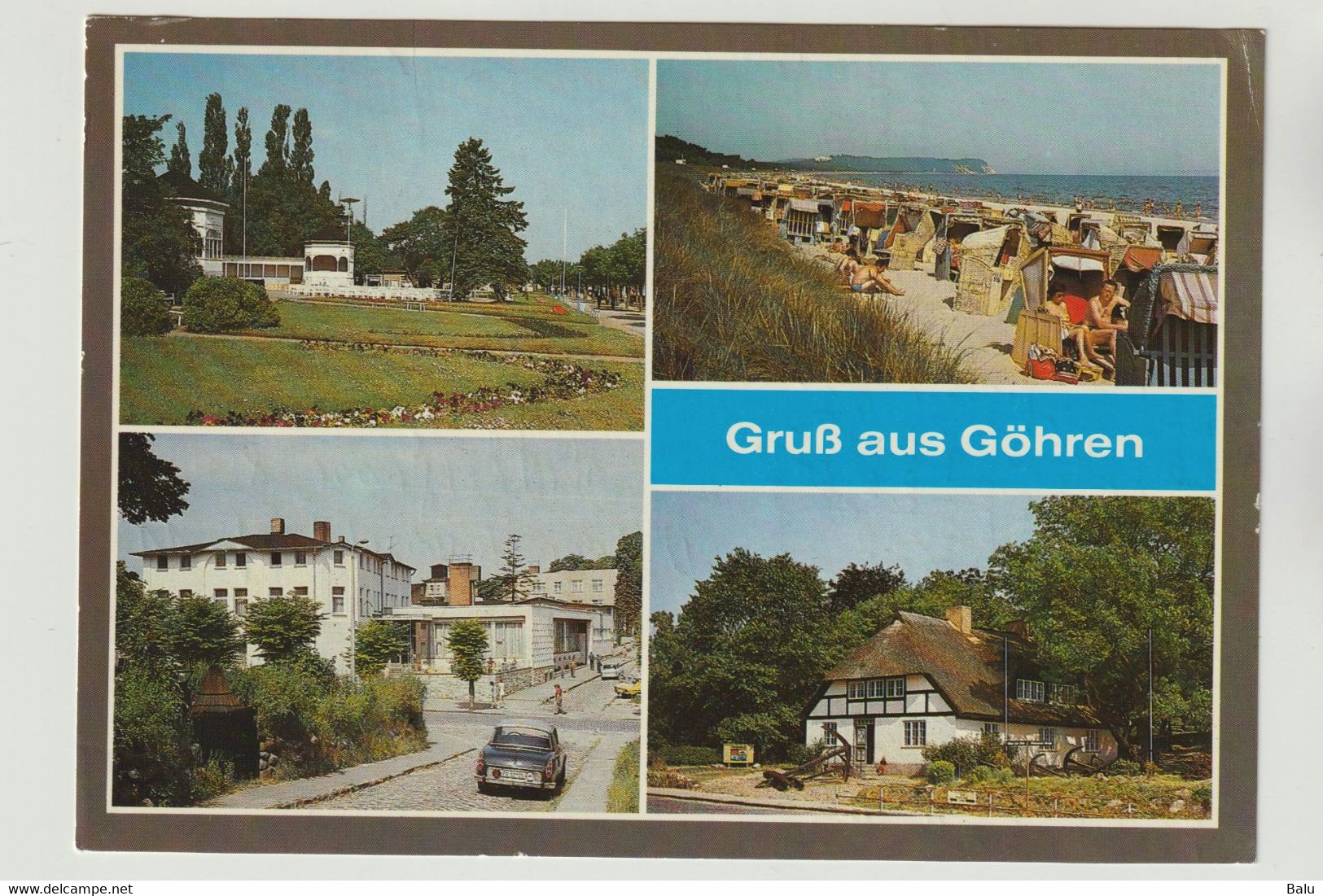 MBK Gruß Aus Göhren Ostseebad Rügen, Kurplatz, Stand, FDGB Strandeck, Heimatmuseum, 1987 Postalisch Gelaufen, 2 Scans - Göhren