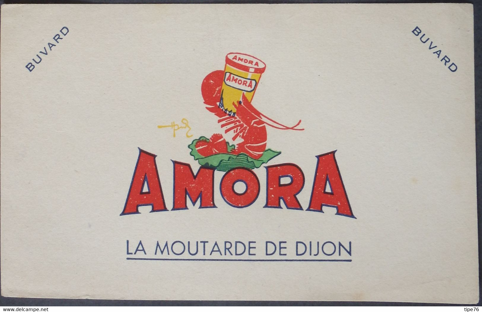 Buvard Amora La Moutarde De Dijon Crevette - Moutardes