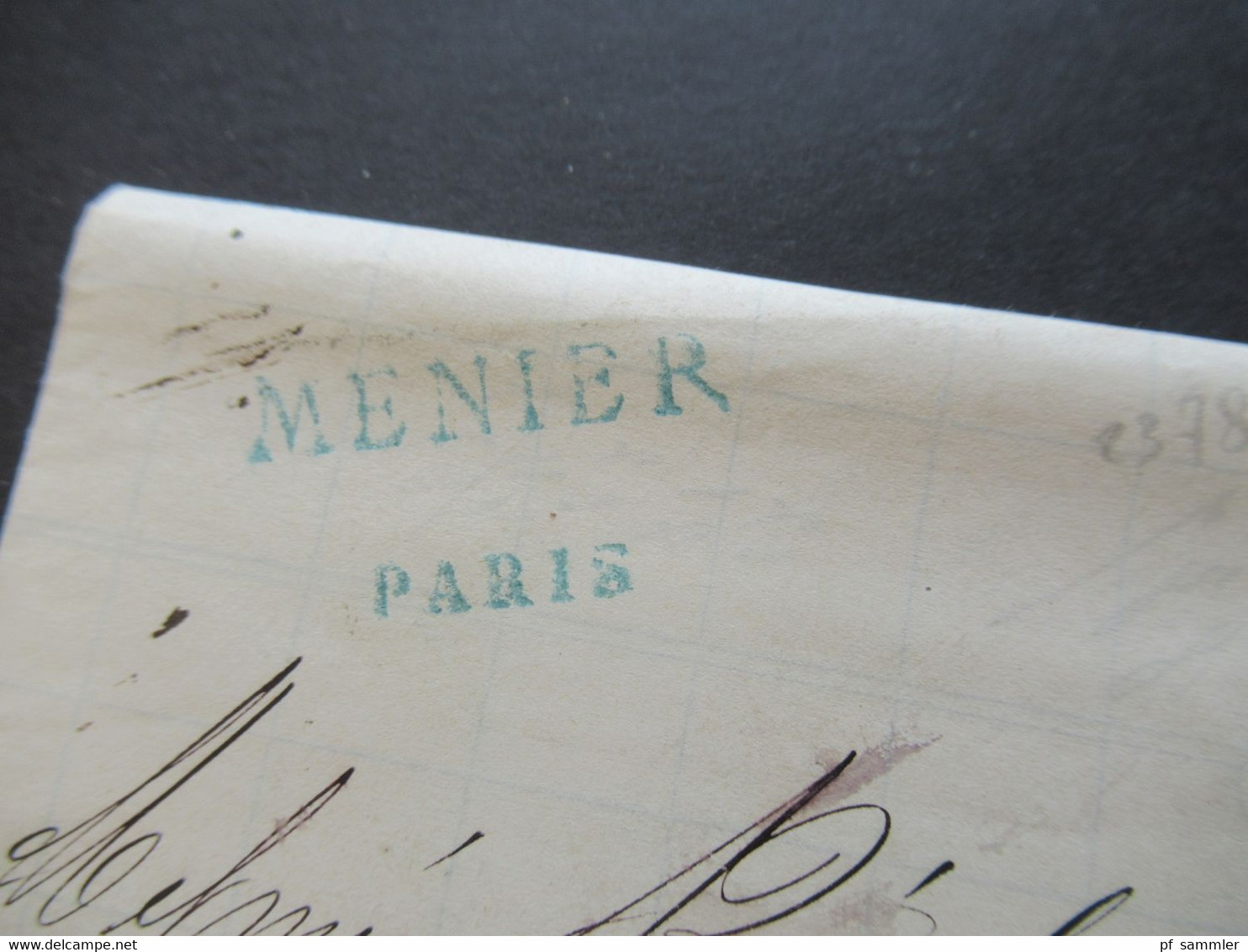 12.4.1870 Napoleon III. Nr.28 Mit Sternstempel Paris Briefpapier Mit Wasserzeichen FIrmenbrief Menier Usine Hydraulique - 1863-1870 Napoléon III. Laure