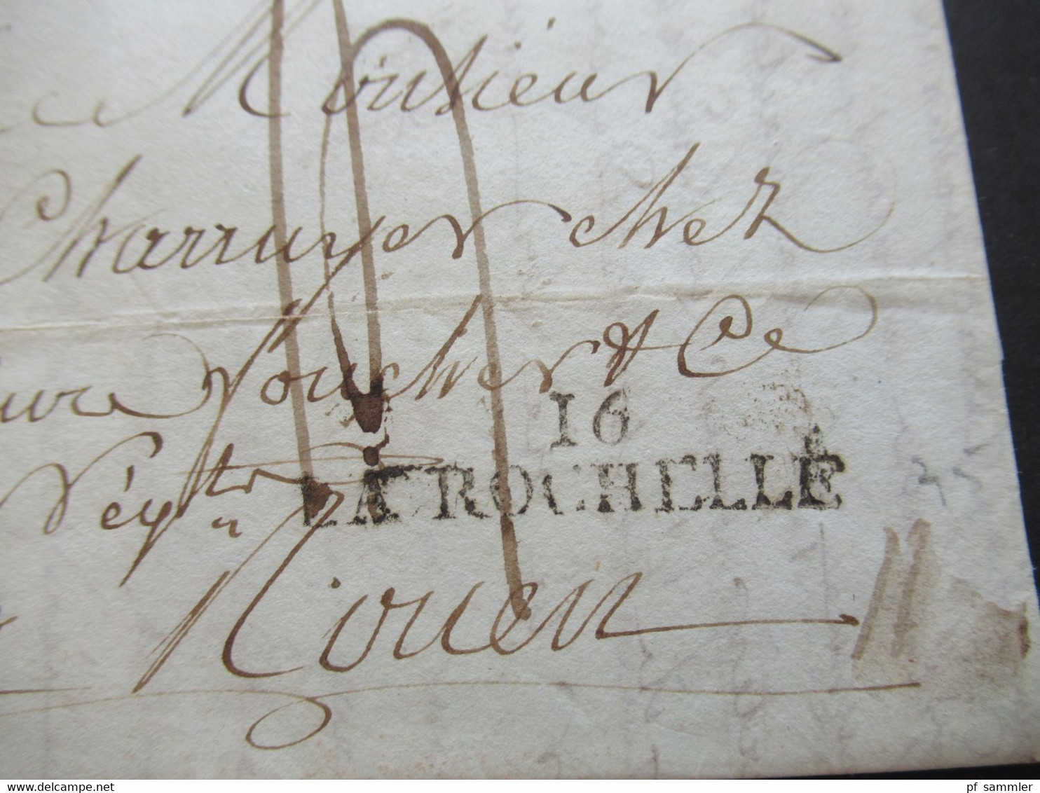 Frankreich Prephila 14.9.1807 Schwarzer Stempel L2 16 La Rochelle Faltbrief Mit Inhalt Nach Rouen - 1792-1815: Conquered Departments