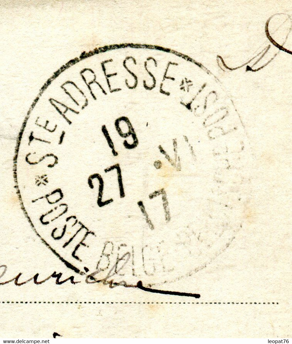 Belgique - Oblitération Belge De Ste Adresse Sur Carte Postale En Fm En 1917 Pour Un Brancardier à Calais - Réf M 25 - Armée Belge