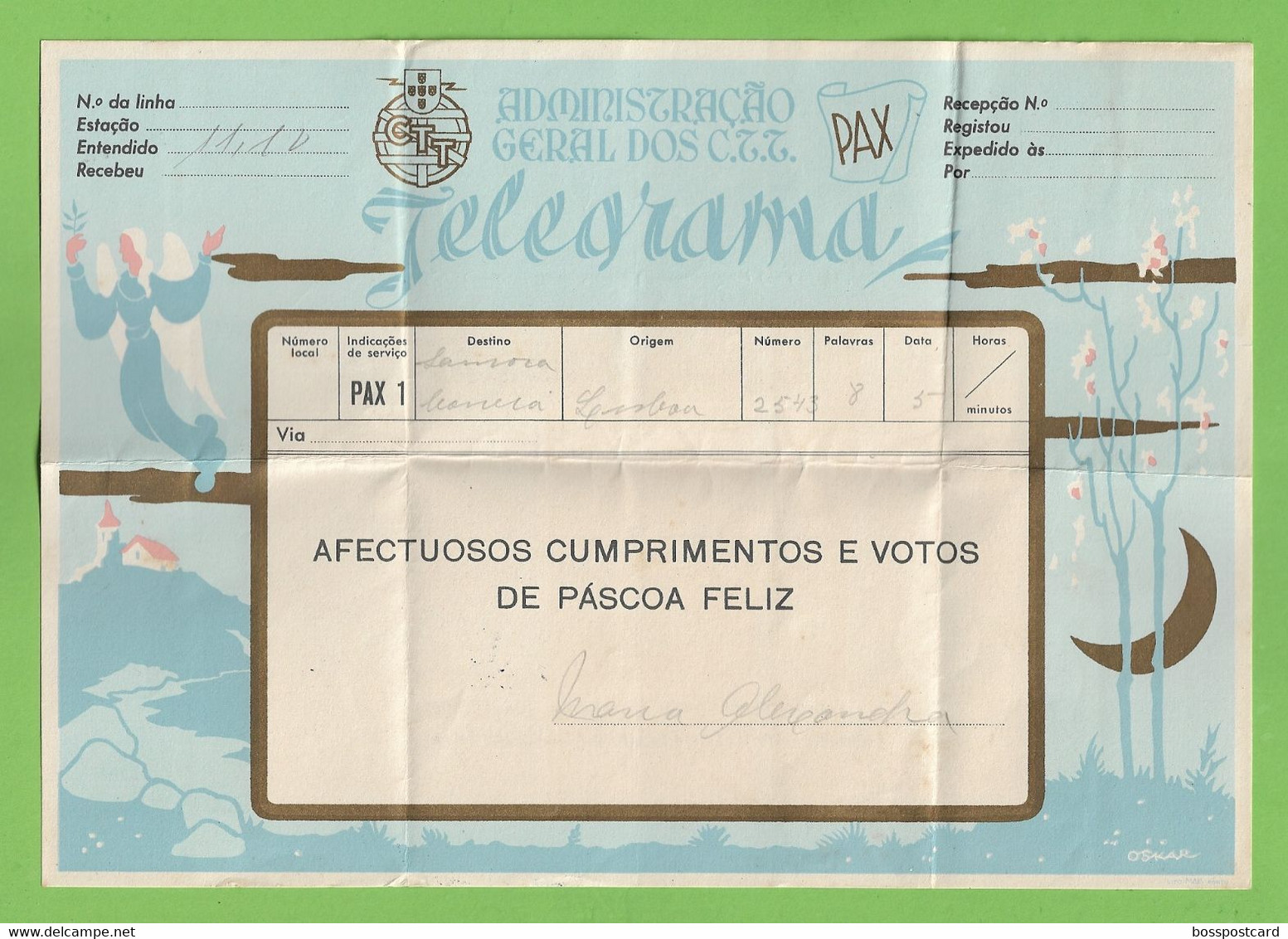 História Postal - Filatelia - Telegrama - Telegram - Natal - Christmas - Noel - Philately  - Portugal - Storia Postale