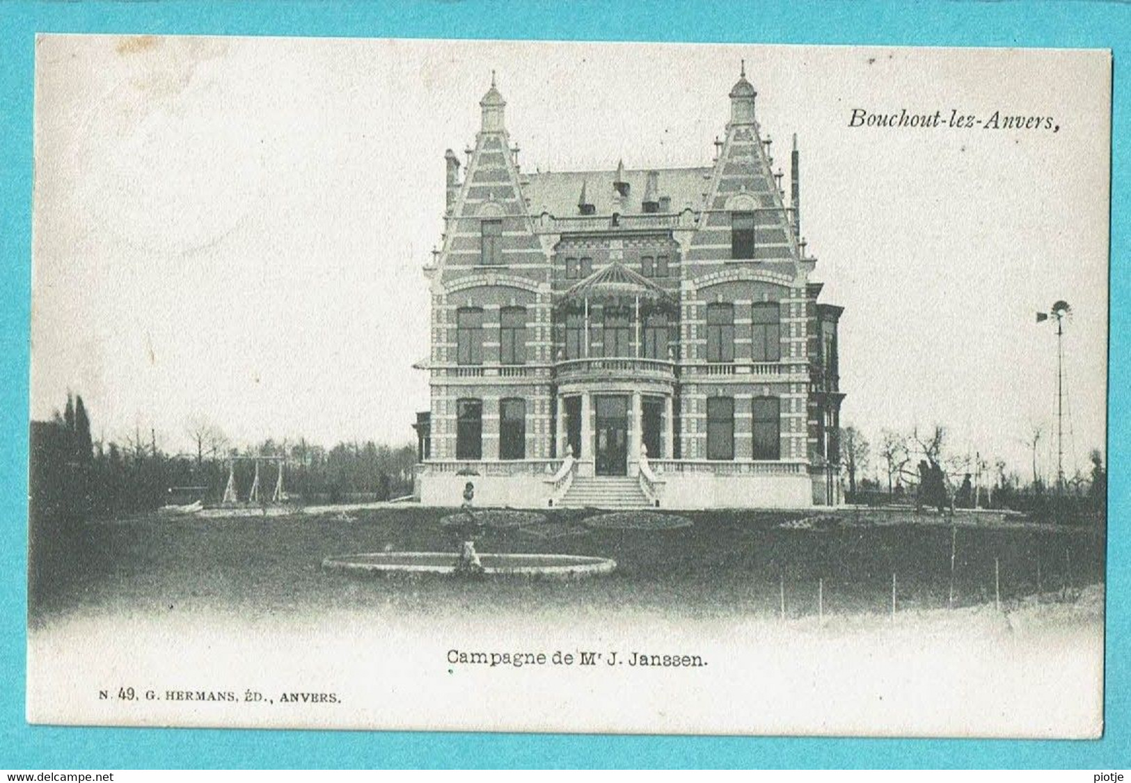 * Boechout (Antwerpen - Anvers) * (G. Hermans, Nr 49) Campagne De M. J. Janssen, Chateau, Castle, Schloss, Kasteel, TOP - Boechout