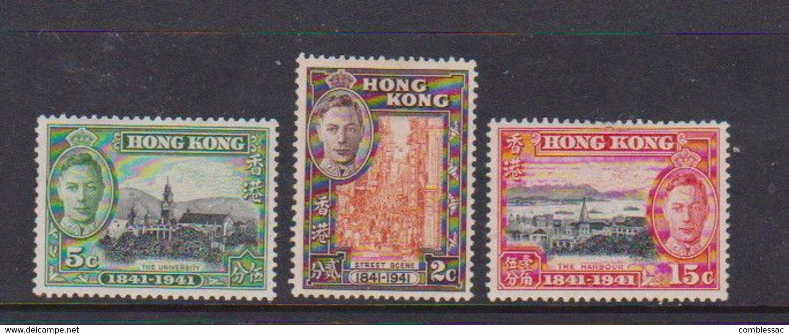 HONG  KONG    1941    Centenary  Of  British  Occupation    Part  Set  Of  3    MH - Neufs