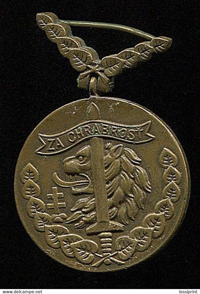 Czechslovakia Medal Za Chrabrost, Pravda Vitezi 1939, Bravery Medal, No Ribbon - Andere & Zonder Classificatie