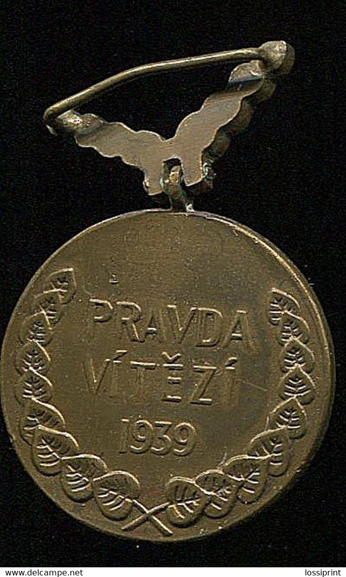 Czechslovakia Medal Za Chrabrost, Pravda Vitezi 1939, Bravery Medal, No Ribbon - Autres & Non Classés