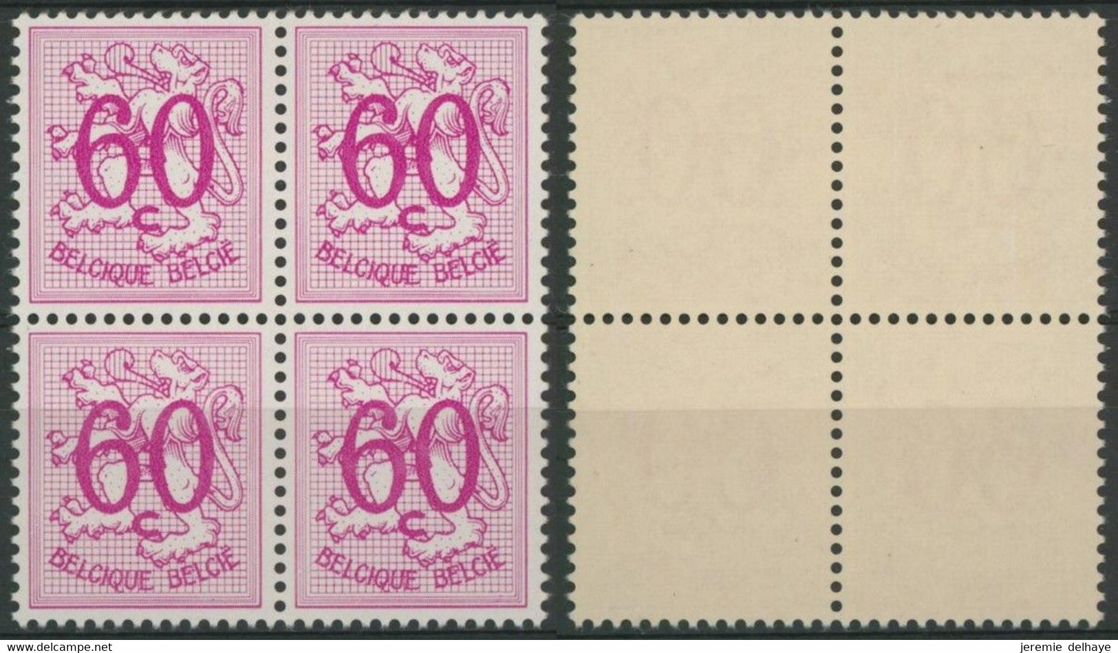 N°1370P2 (Papier Blanc) En Bloc De 4** Neuf Sans Charnières. Belle Rareté ! - 1951-1975 Heraldic Lion