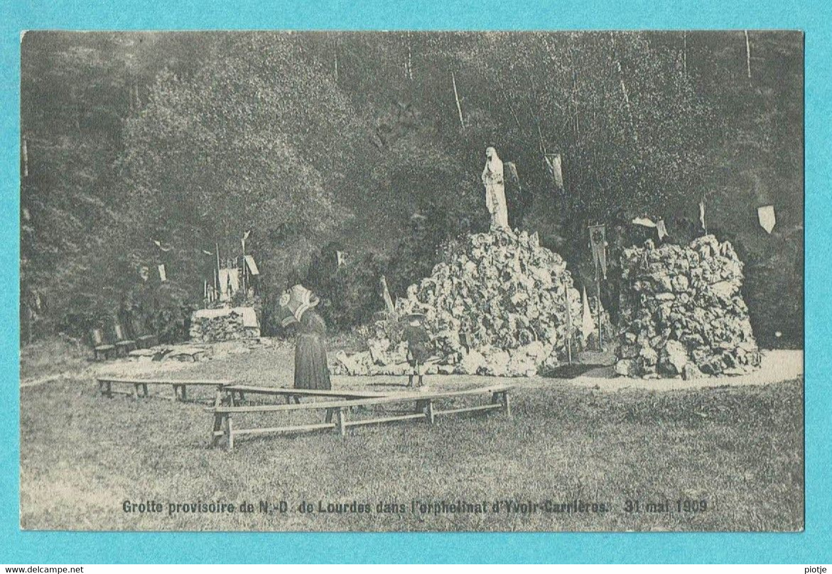 * Yvoir Carrières (Namur - Namen - La Wallonie) * Grotte Provisoire De ND De Lourdes Sans L'orphelinat, 1909, Old - Yvoir