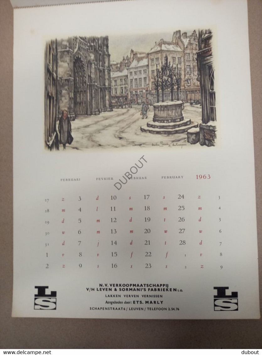 Leuven - Kalender 1963 Verkoopmaatschappij Leven & Sormani's Fabrieken - Anton Pieck (P288) - Grand Format : 1961-70