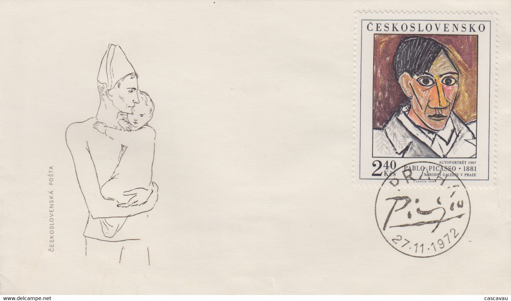 Enveloppe   FDC   1er    Jour    TCHECOSLOVAQUIE    Oeuvre  De   PICASSO   MADRID   1972 - Picasso