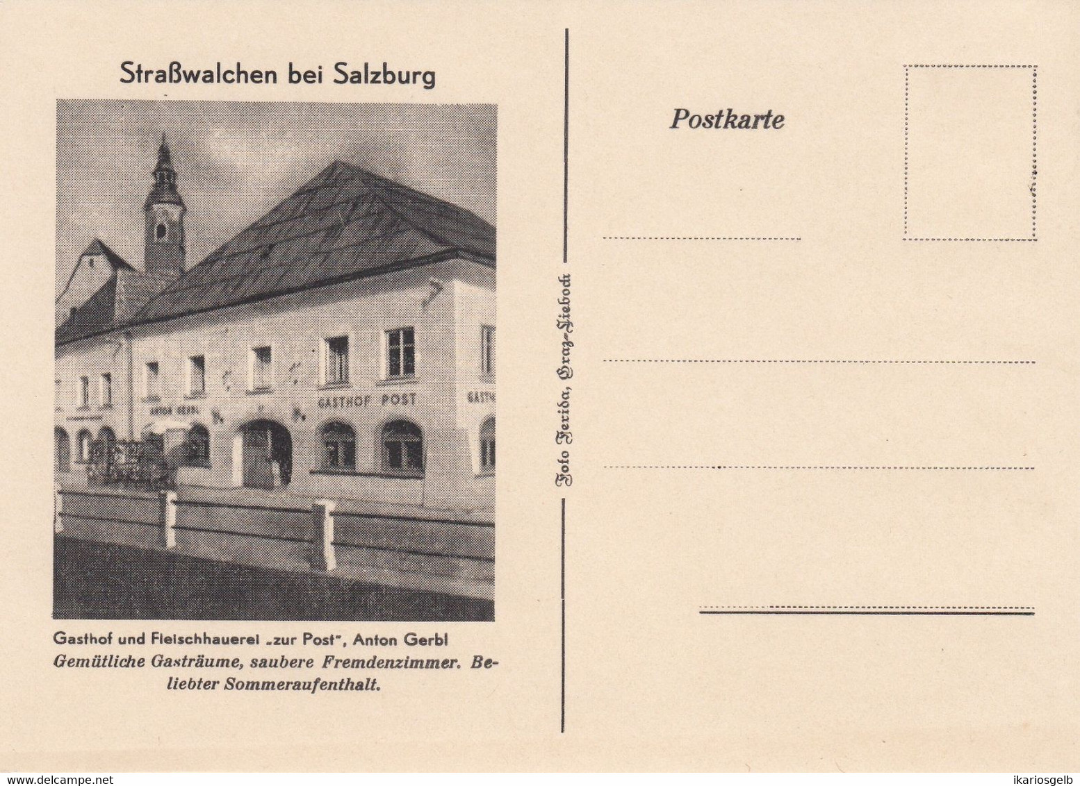 Straßwalchen Bei Salzburg ~1949 ? Ansichtskarte " Gasthof Und Fleischhauerei Zur Post Anton Gerbl " Carte Postale - Strasswalchen