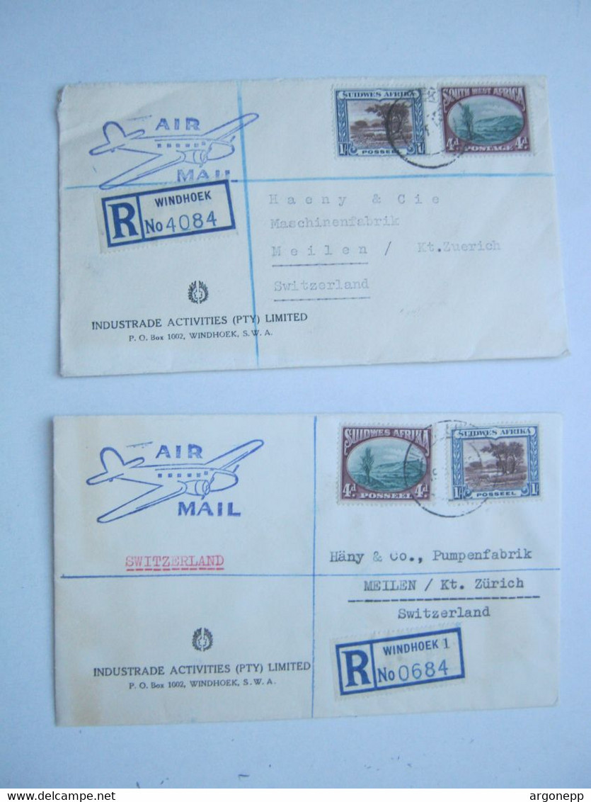 1952 ,  2 Flugbriefe In Die Schweiz - Airmail