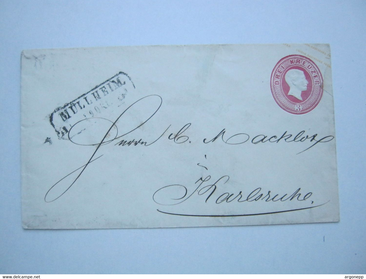 1865 , MÜLLHEIM , Klarer Stempel Auf Ganzsache - Postal  Stationery