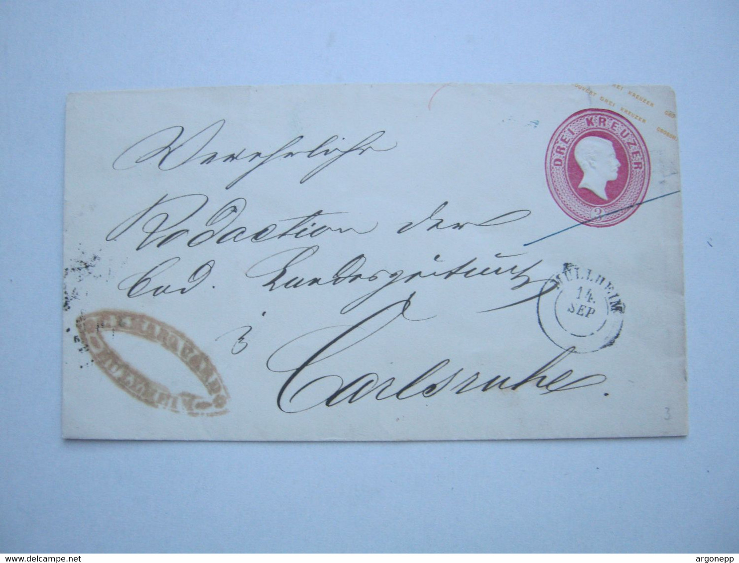 1863 , MÜLLHEIM , Klarer Stempel Auf Ganzsache - Enteros Postales
