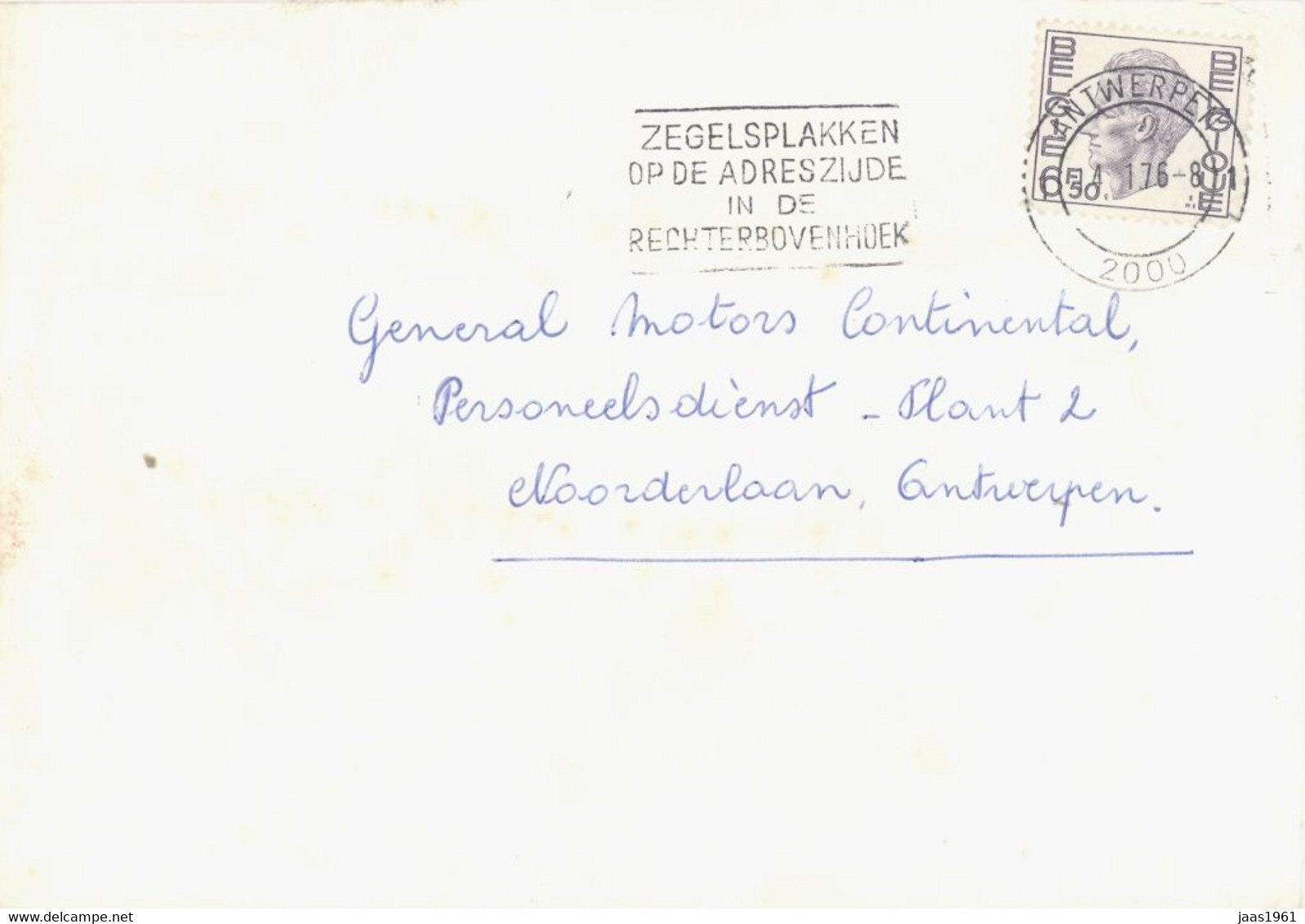 BELGIUM. POSTMARK ANTWERPEN. - Otros & Sin Clasificación