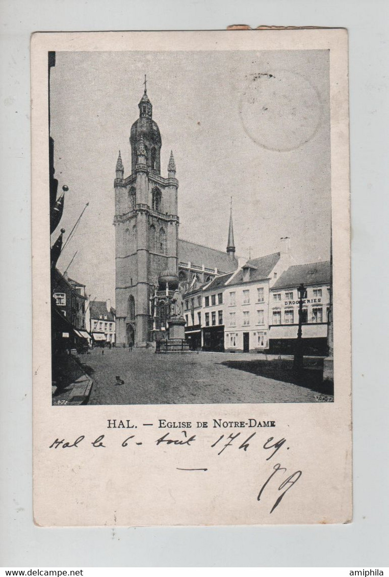 AMH140/ TP 53 S/CP Halle Eglise Notre Dame C. Hal 7/9/1903 > Jodoigne - Rural Post