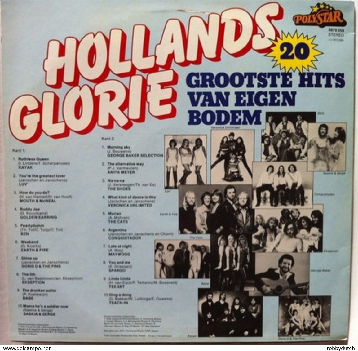 * LP *  HOLLANDS GLORIE - KAYAK / GOLDEN EARRING / EKSEPTION / CATS / EARTH & FIRE A.o.  (Holland 1980) - Compilaciones