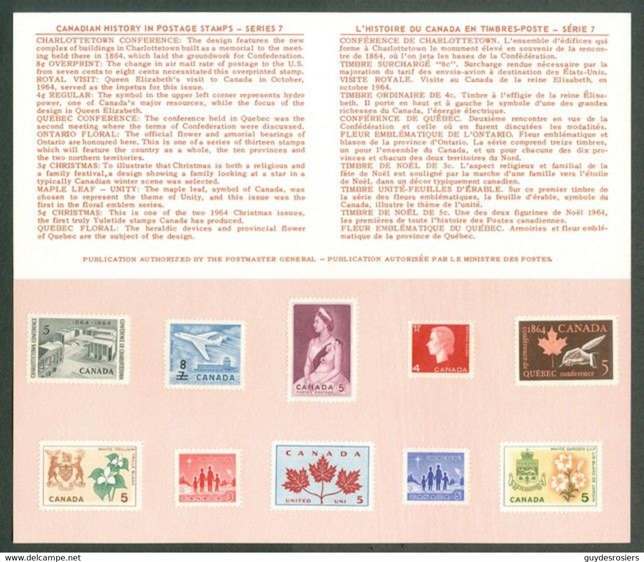 Histoire Du Canada En Timbres-poste / Canadian History In Postage Stamps; + Enveloppe (7554) - Cartas & Documentos