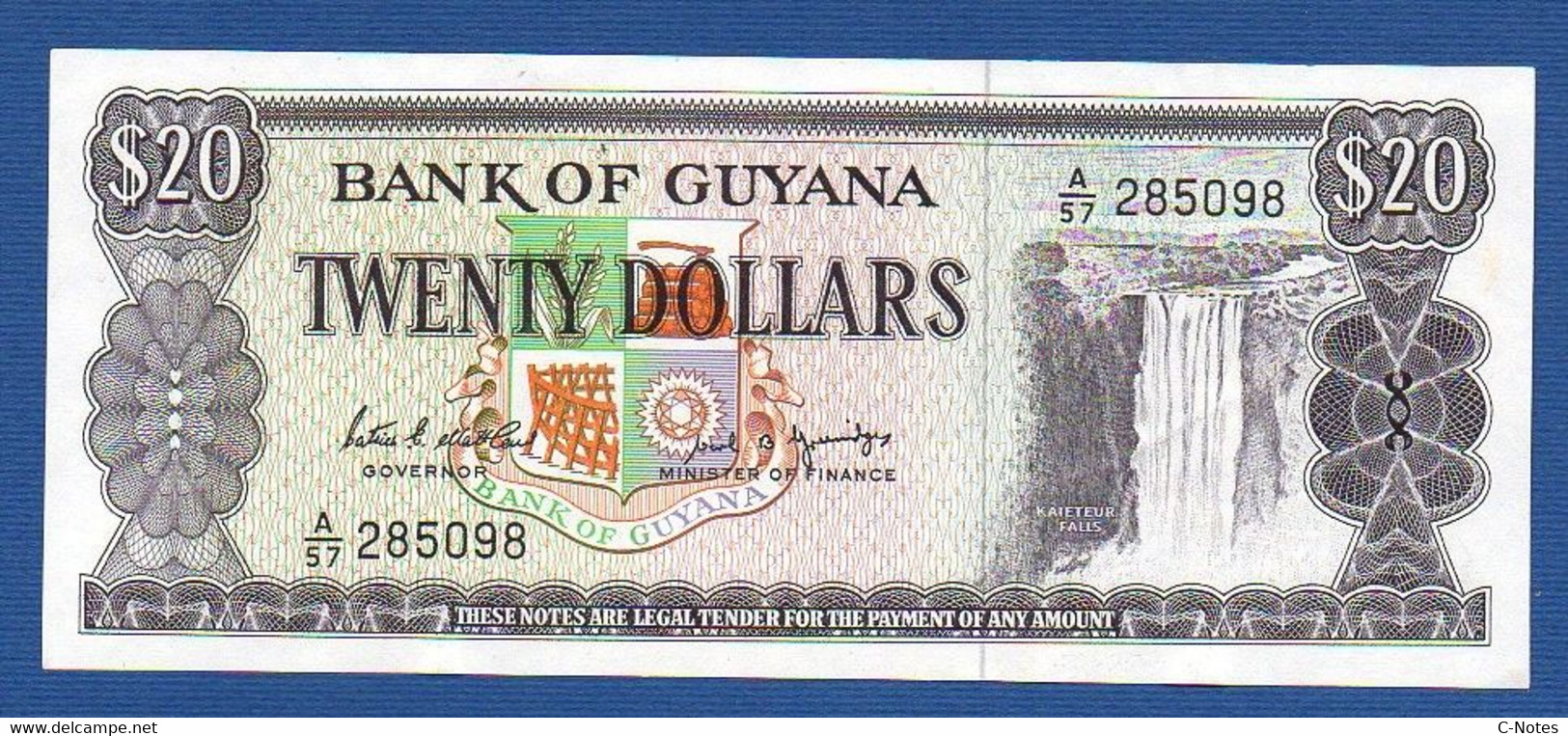 GUYANA - P.24d – 20 Dollars ND (1989) AUNC Serie A/57 285098 - Guyana