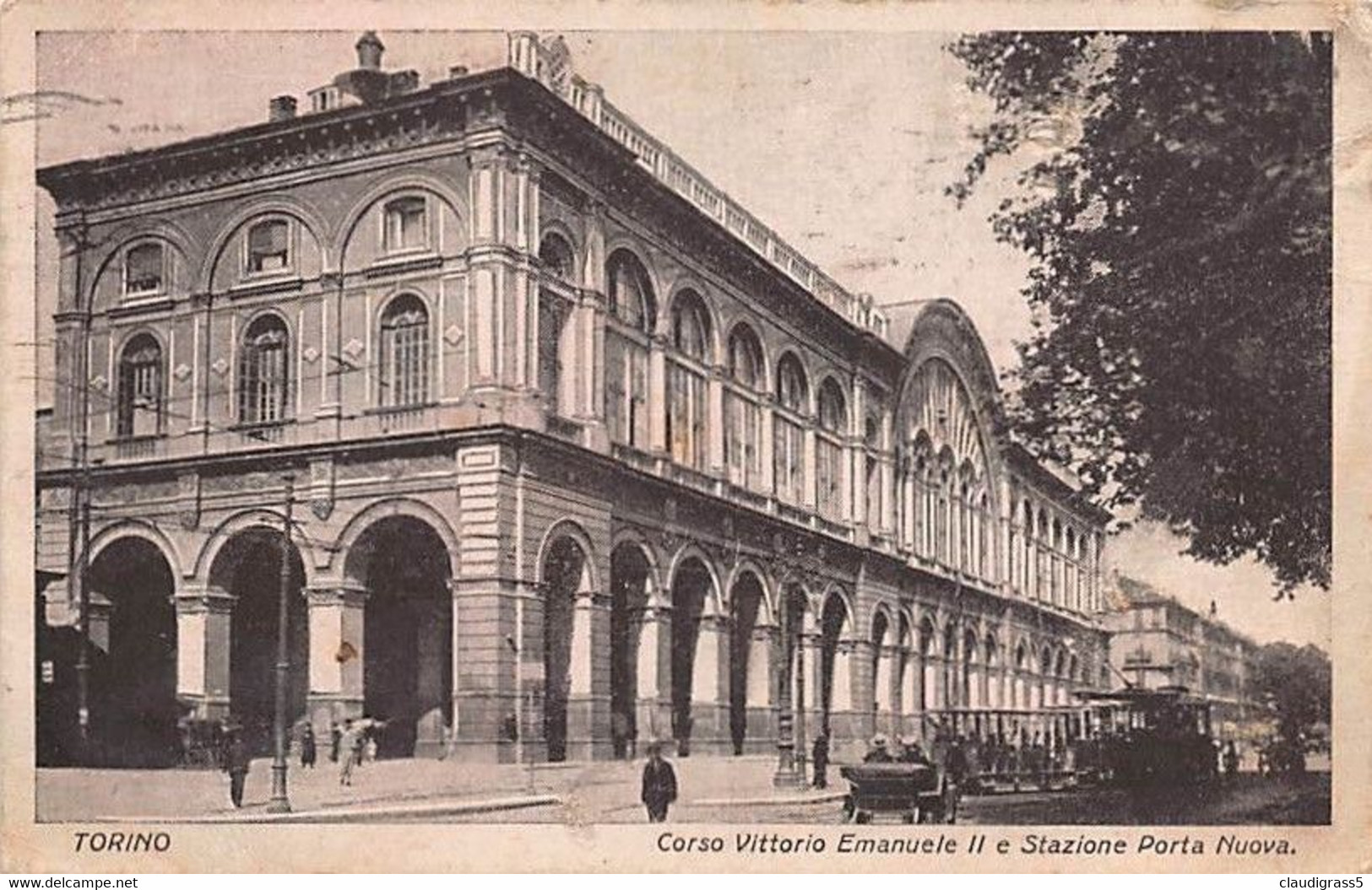 2847 " TORINO - CORSO VITTORIO E STAZIONE DI PORTA NUOVA "ANIMATA  ANNO  1929 - Stazione Porta Nuova