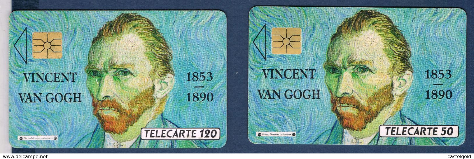 FRANCE 2 TELECARTES 50 UNITES & 120 UNITES VINCENT VAN GOGH 1990 500 000 Ex - 1990