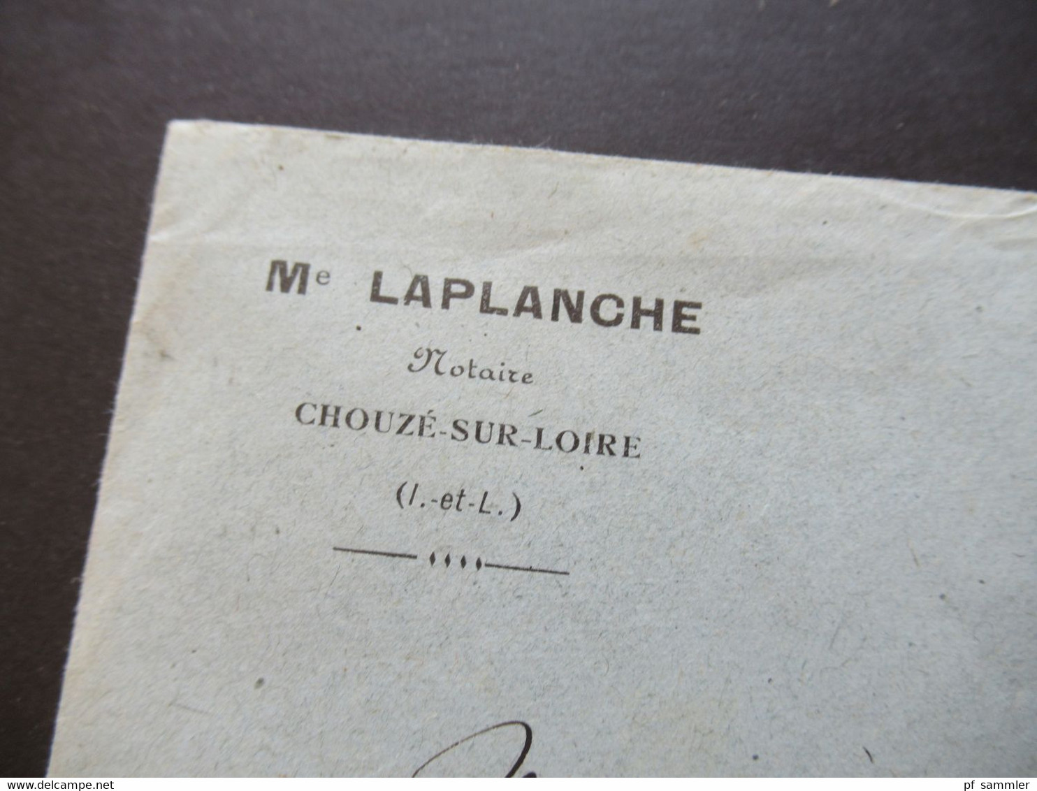 Frankreich Freimarken Säerin 1924 Umschlag Notaire Me LaPlanche Couze Sur Loire Notar - Brieven En Documenten