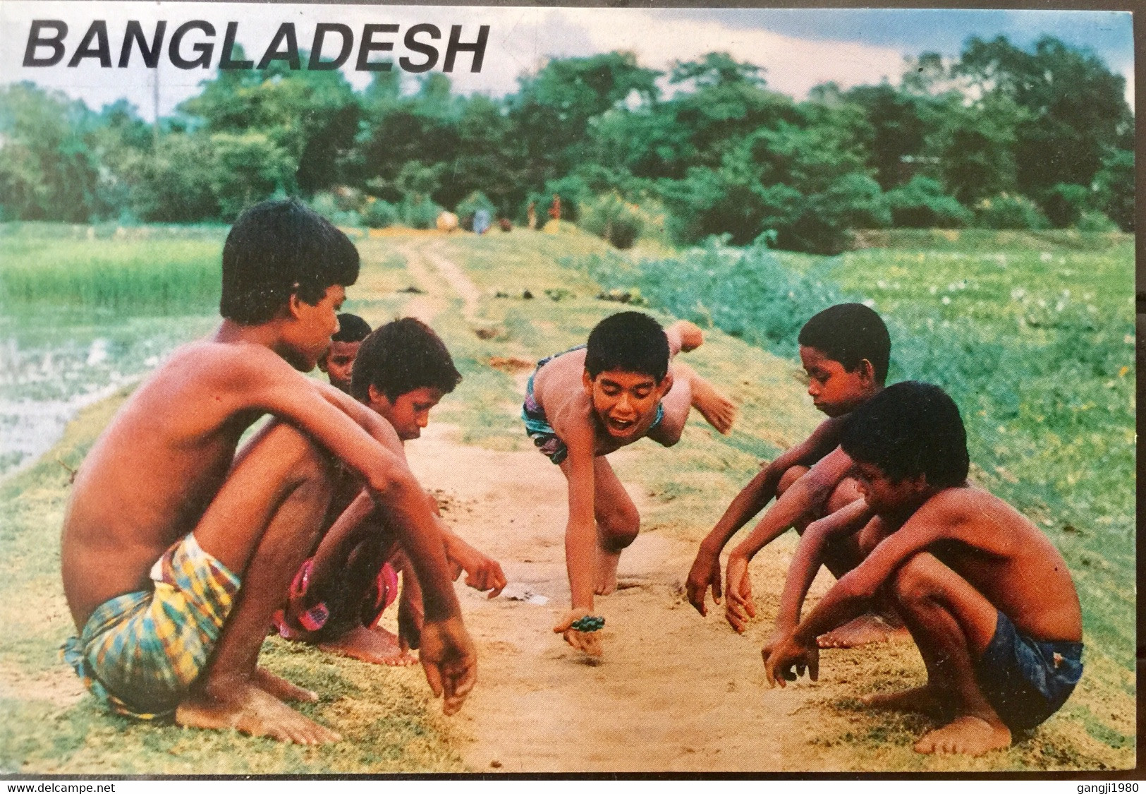 BANGLADESH ,RURAL BOVS PLAYING RURAL GAME,OLD POSTCARD - Bangladesh