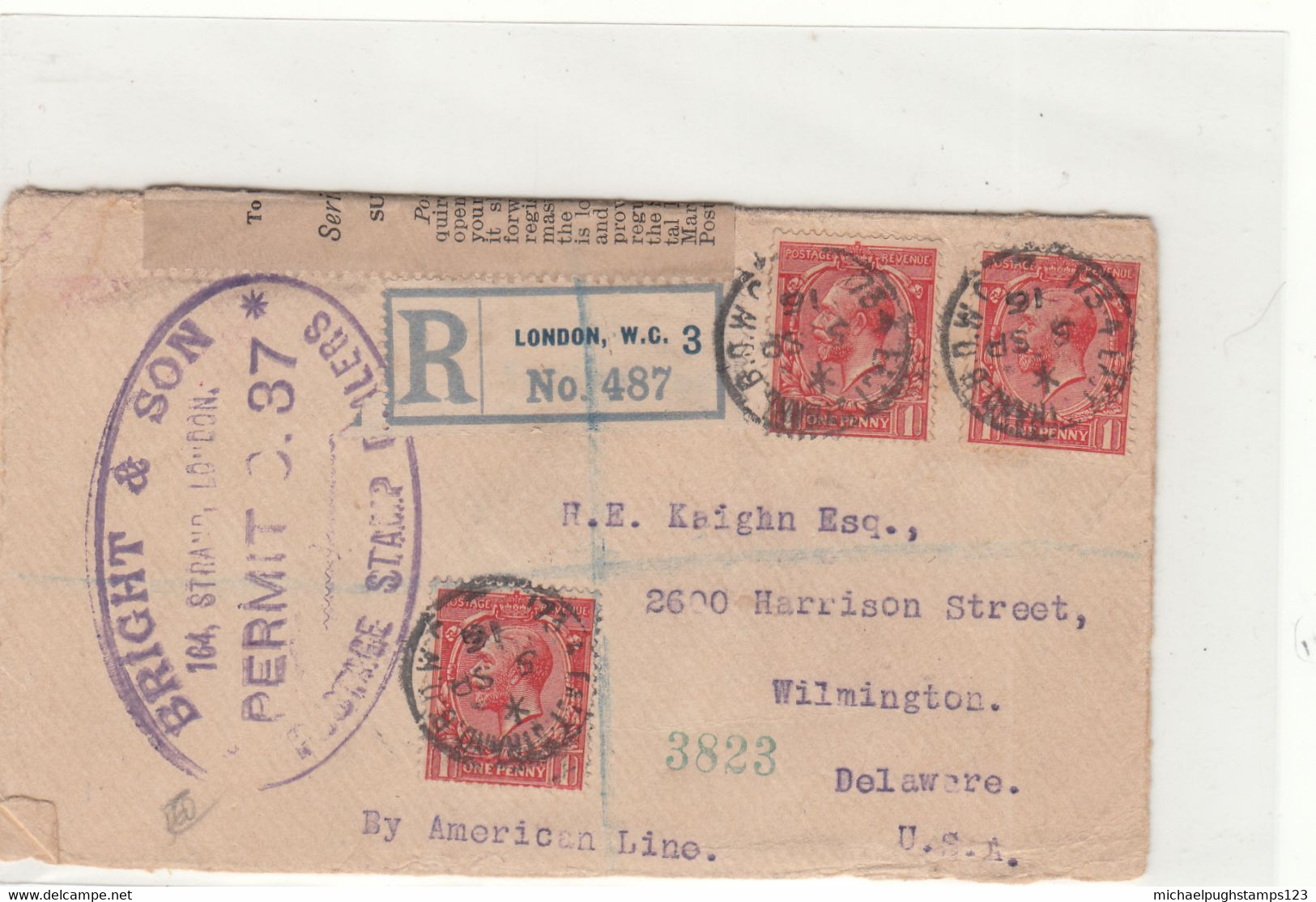 G.B. / London / Stamp Dealers / Export Parmits / U.S. - Unclassified