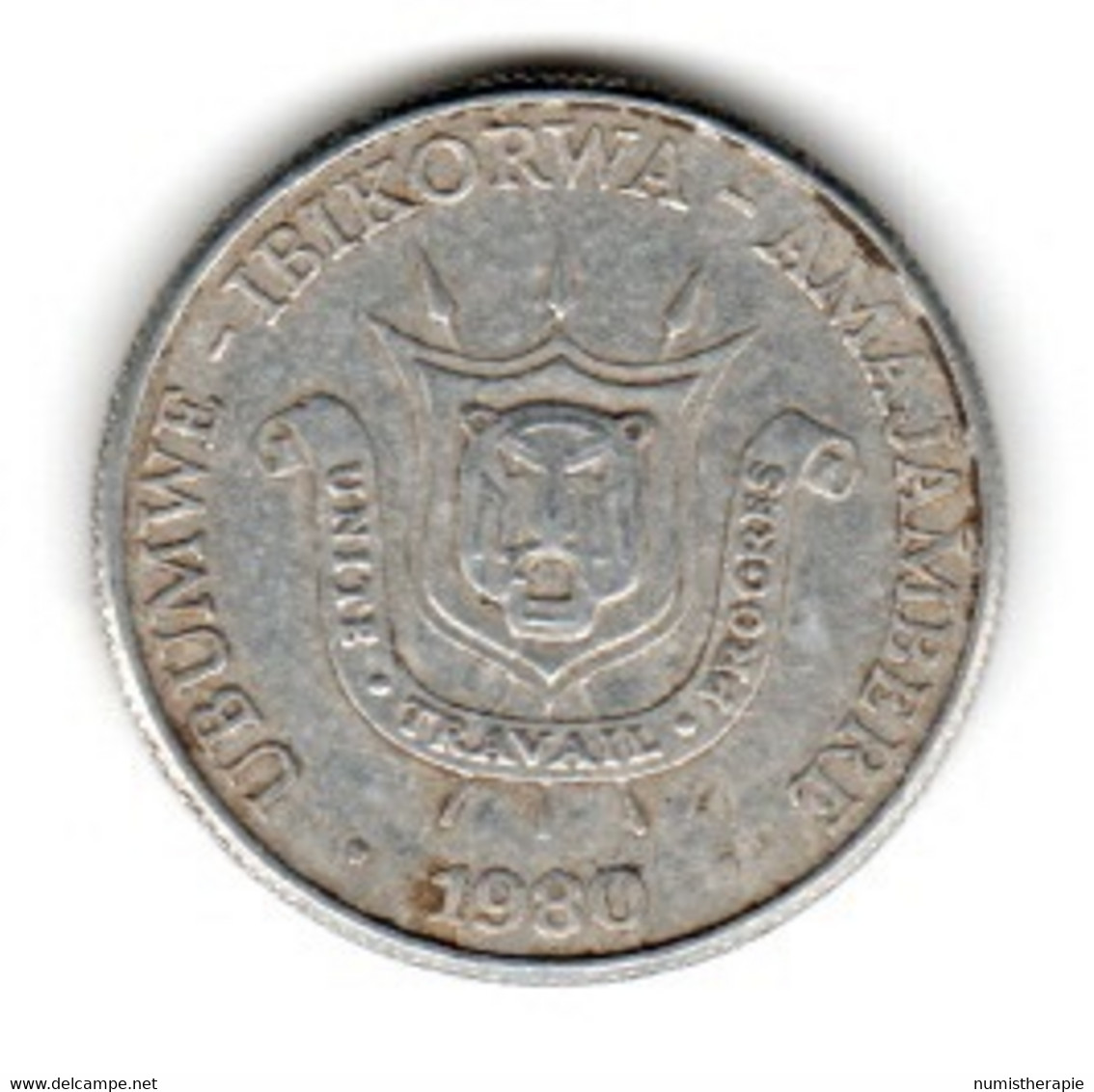 Burundi : 1F 1980 (Aluminium - 19 Mm) - Burundi