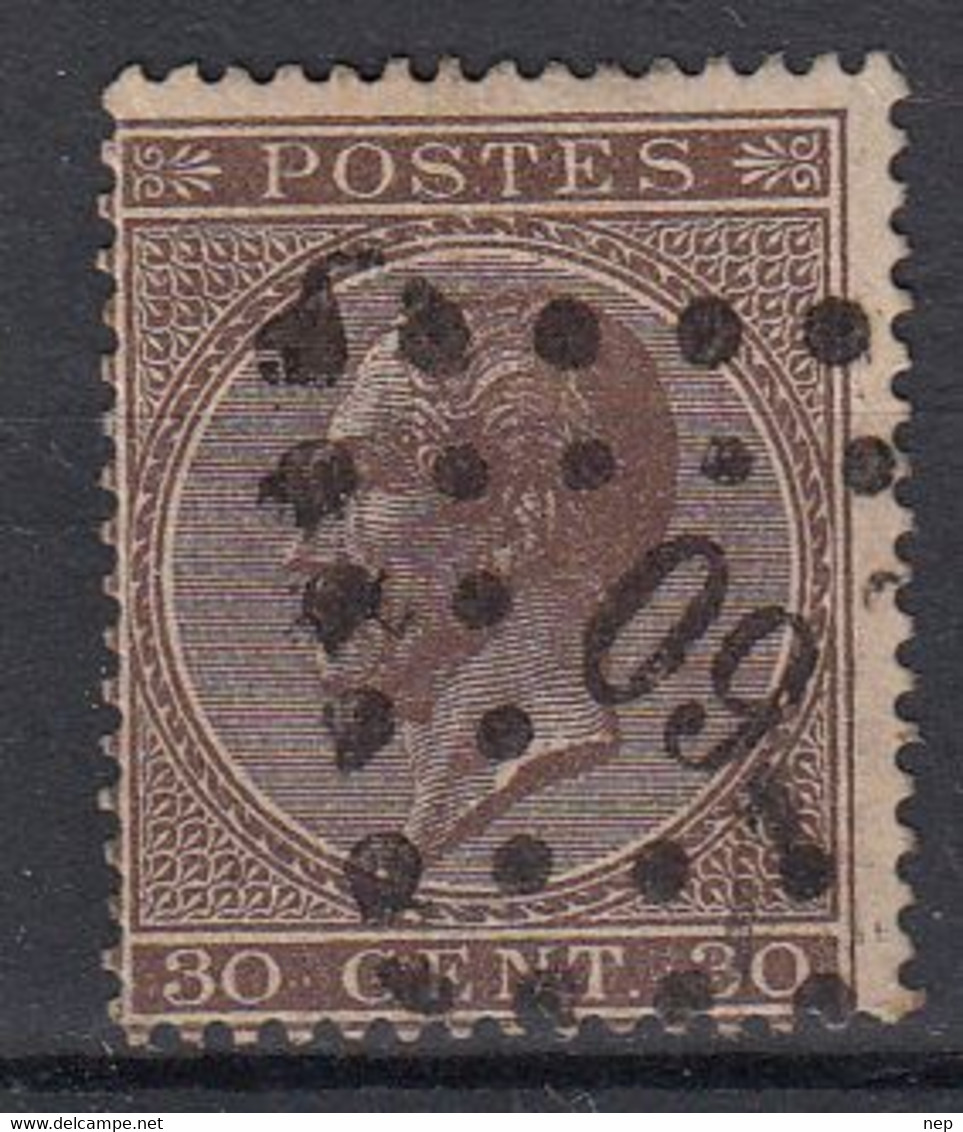 BELGIË - OBP - 1865/66 - Nr 19A (T/D 15) - (PT 60 - BRUXELLES) + Coba 1.00€ - Matasellado Con Puntos