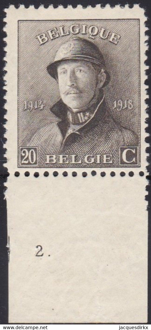 Belgie  .   OBP  . 170  .   Planche 2    .   *  .   Ongebruikt Met Gom  .  /  .   Neuf Avec Gomme - 1919-1920  Cascos De Trinchera