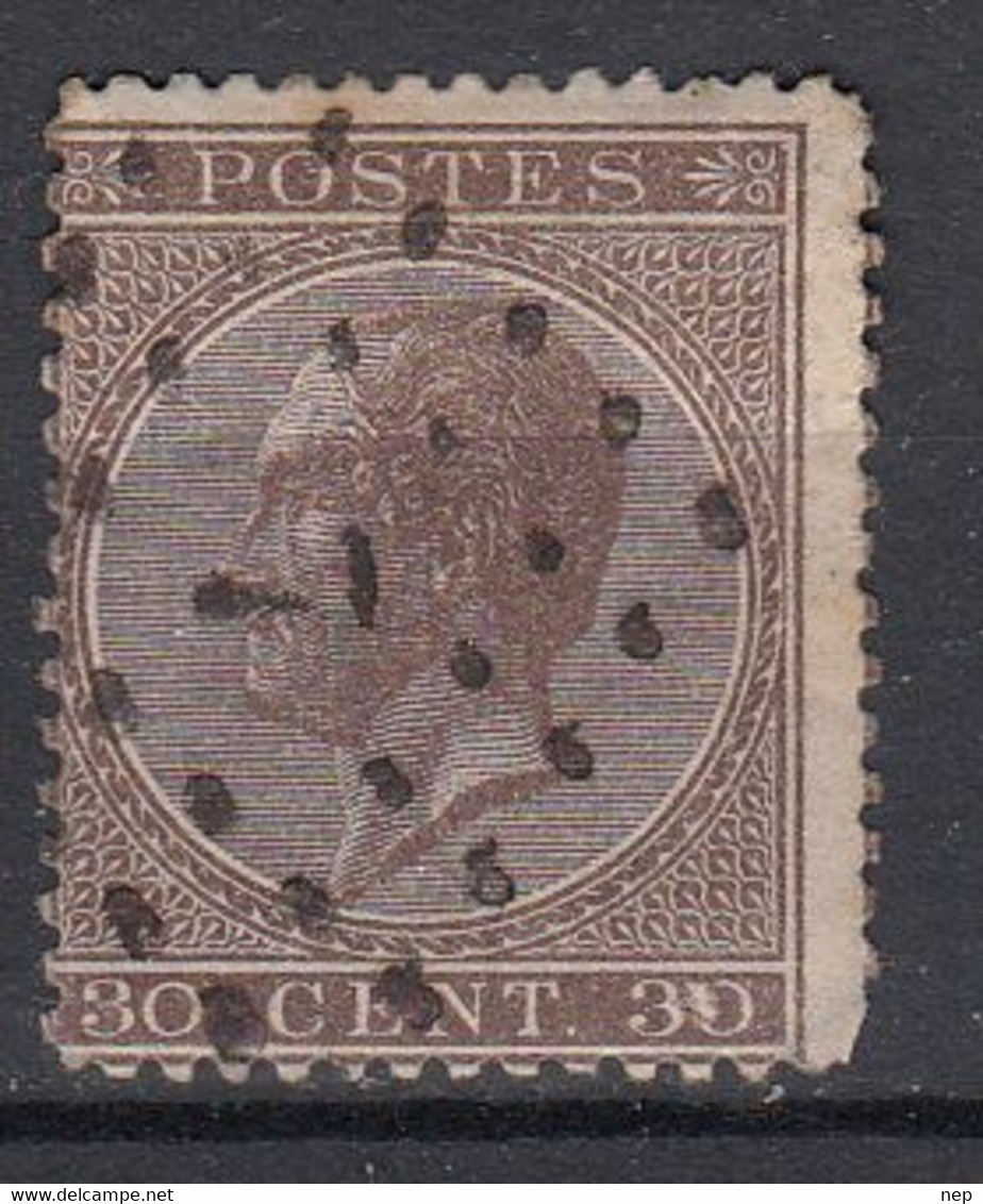 BELGIË - OBP - 1865/66 - Nr 19 (T/D 14 1/2 : 14) - (PT 7 - CUREGHEM (BRUXELLES)) + Coba 12.00€ - Puntstempels