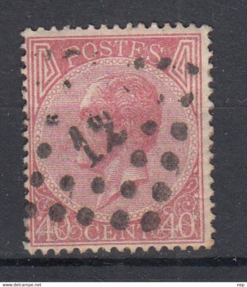 BELGIË - OBP - 1865/66 - Nr 20A  (PT 12 - ANVERS) + Coba 1.00€ - Matasellado Con Puntos